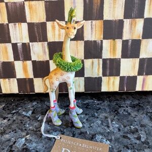 Mackenzie Childs Rare Patience Brewster Krinkles Mini Janet Giraffe Ornament
